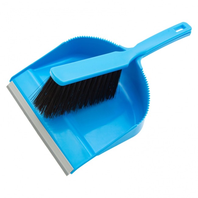 Набор: совок с кромкой 330 x 225 мм и щетка-сметка 285 мм, голубой, Home Palisad Набор: совок с кромкой 330 x 225 мм и щетка-сметка 285 мм, голубой, Home Palisad