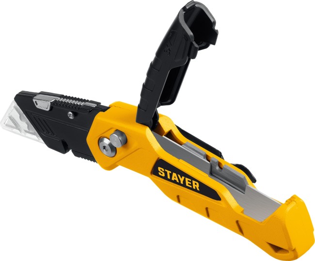 STAYER Hercules-А24, универсальный металлический нож с трапециевидным лезвием (0946)