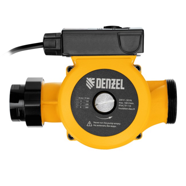 Циркуляционный насос CP32-8, напор 8 м, 160 л/мин, 1 м кабель, монт. длина 180 мм Denzel Циркуляционный насос CP32-8, напор 8 м, 160 л/мин, 1 м кабель, монт. длина 180 мм Denzel