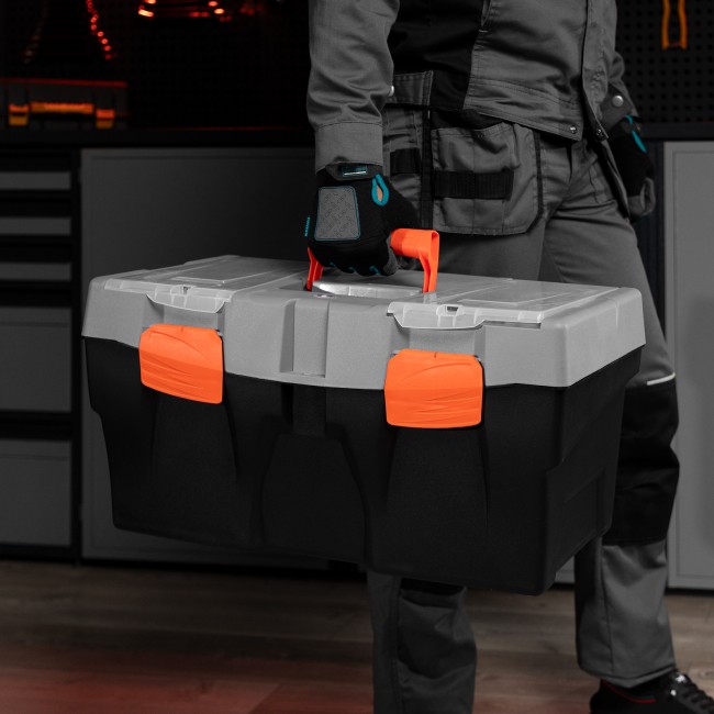 Ящик для инструмента 24", 590 х 300 х 300 мм, пластик Россия Stels Ящик для инструмента 24", 590 х 300 х 300 мм, пластик Россия Stels