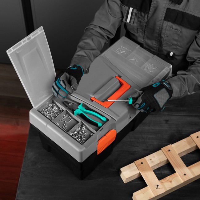 Ящик для инструмента 24", 590 х 300 х 300 мм, пластик Россия Stels Ящик для инструмента 24", 590 х 300 х 300 мм, пластик Россия Stels