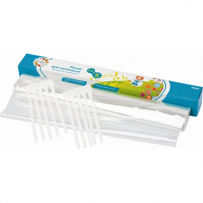 Рукав для запекания 3 м х 30 см, 10 хомутиков в комплекте Россия Elfe Рукав для запекания 3 м х 30 см, 10 хомутиков в комплекте Россия Elfe