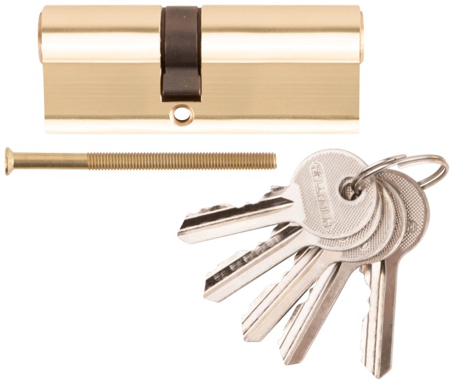 Цилиндровый механизм "PALLADIUM" асимметричный, 80 мм, ключ-ключ, латунь Цилиндровый механизм "PALLADIUM" асимметричный, 80 мм, ключ-ключ, латунь