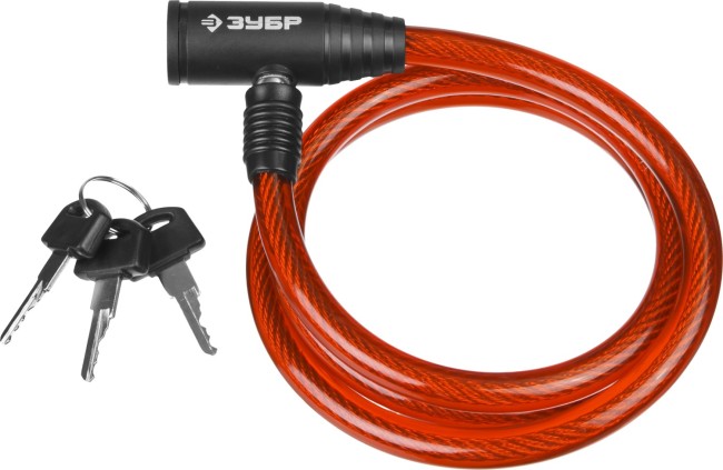 ЗУБР 950 мм, d 10 мм, 3 ключа, тросовый замок (37263-95) ЗУБР 950 мм, d 10 мм, 3 ключа, тросовый замок (37263-95)