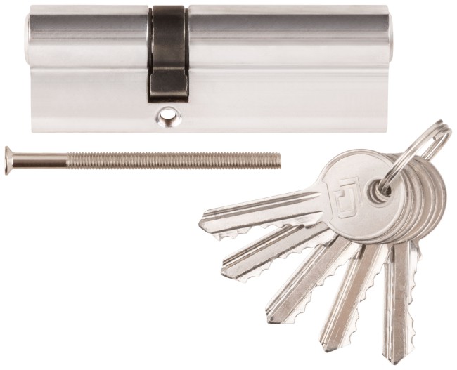Цилиндровый механизм "PALLADIUM" асимметричный, 90 мм, ключ-ключ, хром Цилиндровый механизм "PALLADIUM" асимметричный, 90 мм, ключ-ключ, хром