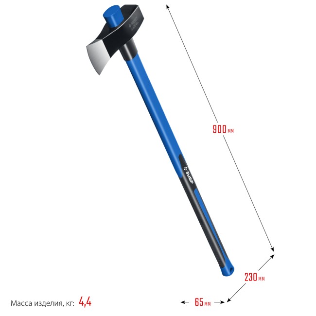 ЗУБР Фибергласс, 3600/4400 г, 900 мм, строительный колун-кувалда, Профессионал (20623-36)
