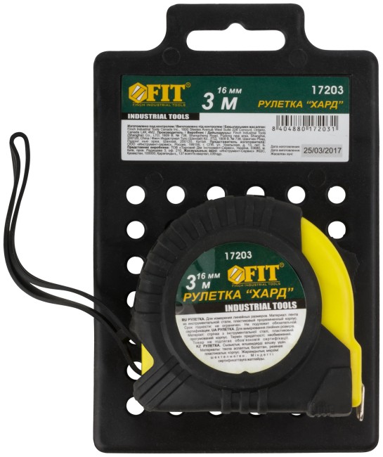 Рулетка прорезиненный корпус "Хард" 3 м x 16 мм Рулетка прорезиненный корпус "Хард" 3 м x 16 мм