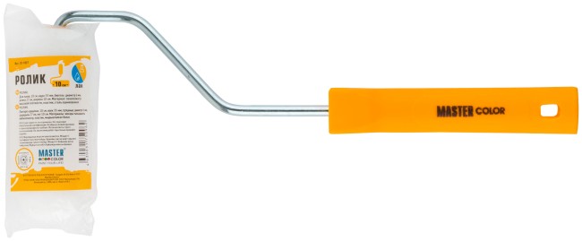 Ролик, ядро 35 мм, пенополиэстер, мелкопористый, ручка 27 см, желт., 100 мм